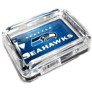 Seattle Seahawks Glass Ashtray   Dimensions 3 Inch x 4
