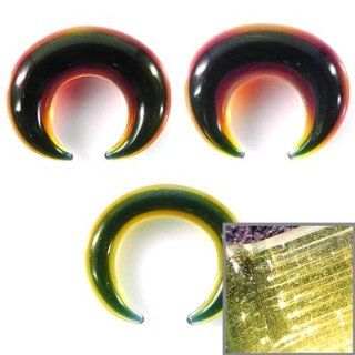 Slime Colored Handmade Glass Pincher Taper   0G (8mm)   5/16 (8mm