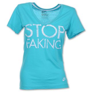 Nike Stop Faking Womens V Neck Tee Shirt Brt