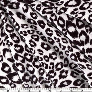 56 Wide Stretch Velvet Cheetah Black & White Fabric By