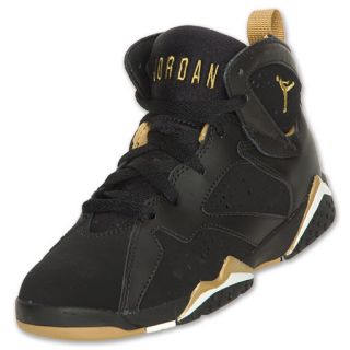 Jordan Retro 7 Preschool Shoes Black/Metallic Gold