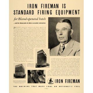 1936 Ad Iron Fireman Coal Automatic Fuel T L Bland Ore