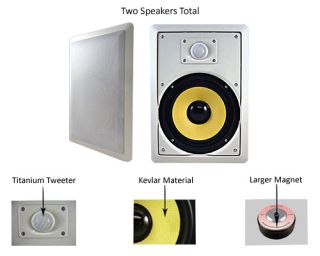 New Pair 350 Watt 8”2 Way in Wall Ceiling Home Speakers