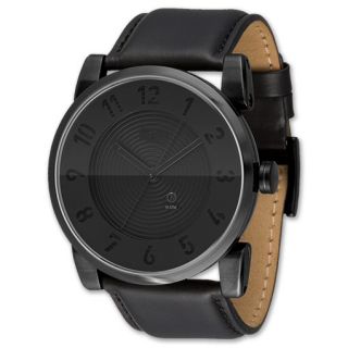 Vestal Doppler Leather Watch Black