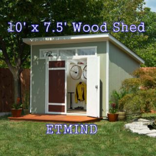 Aston 10 x 7 5 Wood Shed Solid 2 x 4 Wood FRAMING 565 CU ft