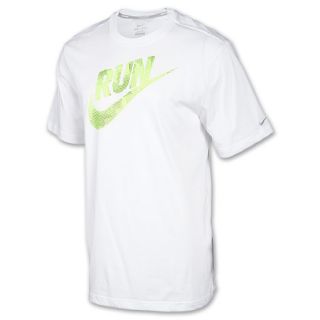 Mens Nike Run Swoosh Running T Shirt White