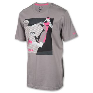 Mens Nike Lebron Fresh Tee Sport Grey/Pink Force