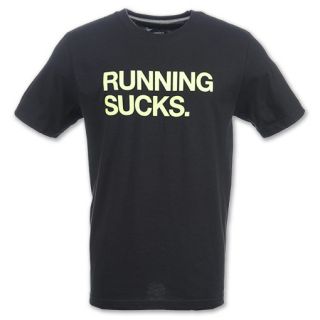 Nike Running Sucks Mens Tee Shirt Black/Volt