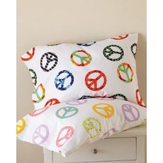 Peace Sign Flannel Comforter Cover Double/Queen White