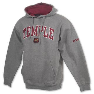 Temple Owls Arch NCAA Mens Hoodie Heather Grey