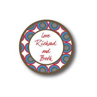 Polka Dot Pear Design   Round Stickers (384r) Office