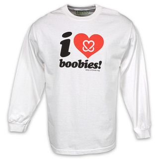 Pony Mens I Love Boobies Longsleeve Tee White