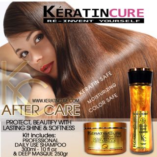 Keratin Cure Combo Keratin Color Safe Brazilian Shampoo Deep Masque