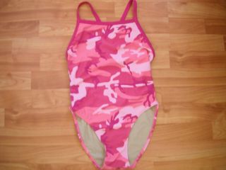 Club Swim Brand Pink Camouflage Camo Racerback Swimsuit Size 34