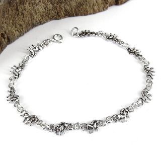 Petite Walking Unicorn Link 925 Silver Bracelet