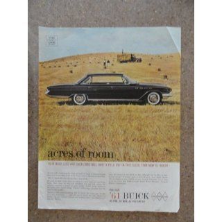 1961 Buick, Vintage 60s full page print ad. (black car