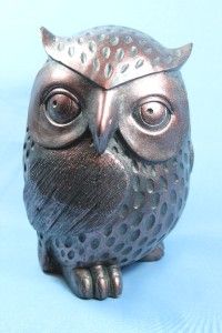 New Wise Hoot Owl Bronze Look Statue Figurine Sculpture 9
