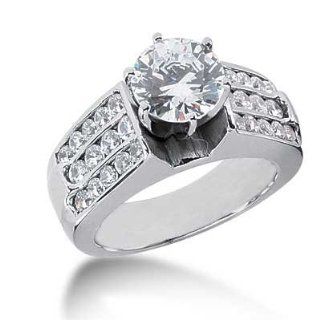 1.73 Ct.Diamond Engagement Ring with Sidestones Jewelry