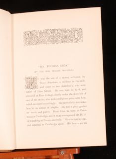 1907 Poems Thomas Gray Eton Presentation Binding