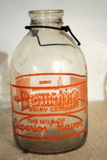 Gallon Bowman Milk Dairy Bottle IL Ill