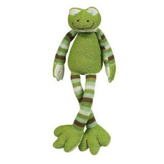 Cuddly Knit Green Frog Musical Toy 12 by Maison Chic