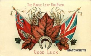 1908 Canada Flag Union Jack Good Luck Horse Shoe Postcard