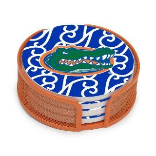 Florida Gators Swirls Coaster with Mesh Holders, Set of 10