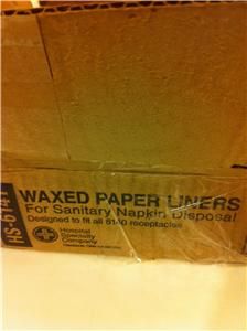  Bags 250 Waxed Paper Liners HS 6141 Case Hospital Specialty Co