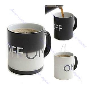  on Off Color Changing Hot Cold Heat Sensitive Mug Ceramic Cup