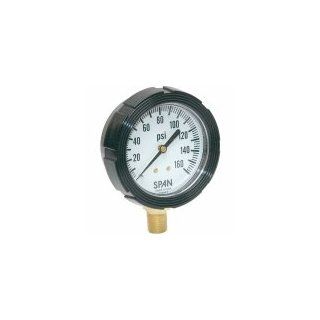 SPAN LFS 210 160 G KEMX Pressure Gauge, Filled, 160 psi, Non Clog