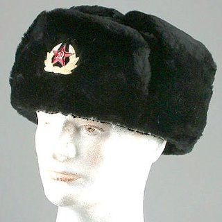 SOVIET MILITARY HAT WITH EAR FLAPS (Ushanka) (BLACK
