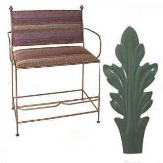 Wrought Iron 36 Inch Spectator Bench with Back and Arms