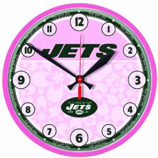 NFL New York Jets Pink Round Clock