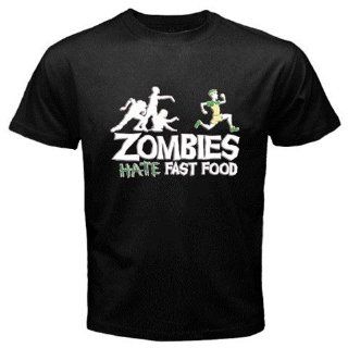 Zombies Hate Fast Food New Black T shirt Funny Size 3XL
