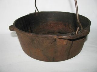 Antique do Hanging Cast Iron Kettle Cauldron Cook Pot