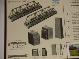 Scale Two Boxed Long Girder Bridge w Piers 220 Scale Feet Kit