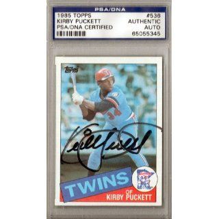 Kirby Puckett Autographed 1985 Topps Card PSA/DNA Slabbed