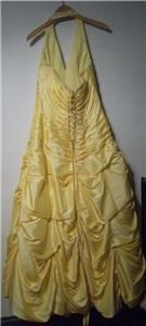 Mori Lee by Madeline Gardiner Canary Yellow Prom Dress Ball Gown Size