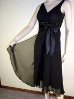 Evan Picone Womens Black Sleeveless Satin Tie Social Dress Size 14 $
