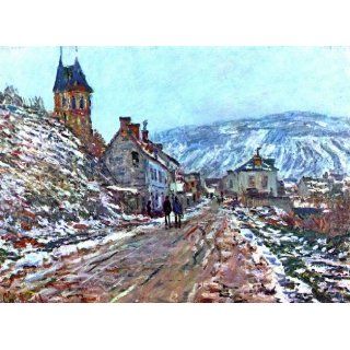 Road to Vetheuil in winter peel & stick decal, 32.87 X 24
