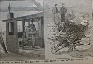 New York Harbor Dredging 1891 Great Lake Steamer Mechanical Horse Ride