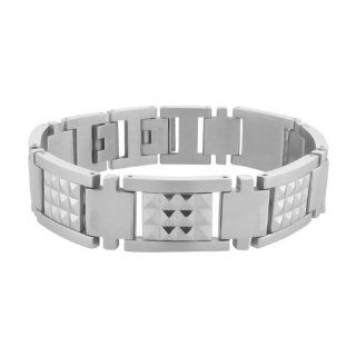Stainless Steel Bracelet With Stud Design And Fold Over Clasp