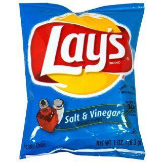 Lays Potato Chips, Salt & Vinegar, 1 Ounce Packages (Pack of 104