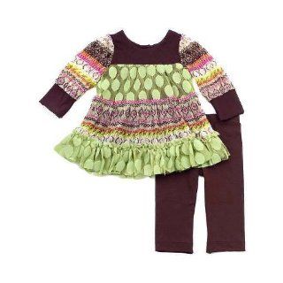 Rare Editions Toddler Girls 2T 4T Brown Lime Printed Mesh