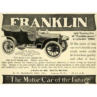 1905 Ad 1906 Touring Car 20 Franklin Power D Shaft Drive