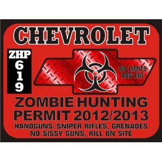 Chevrolet Zombie Hunting Permit Window Decal Everything