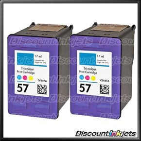 2pk Color Ink Cartridge for HP 57 HP57 Photosmart 100 7760 7260 7350
