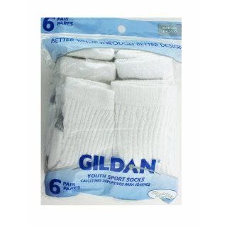 Gildan White with Grey Colored Heel and Toe Youth Sport