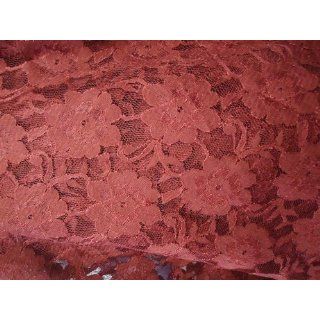 French Lace with Scalloped Edges Burgundy 45 Inch Wide