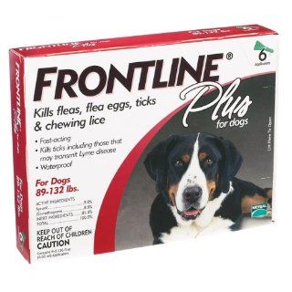 Frontline Plus For Dogs 89 To 132 lbs 6 Month Supply Pet